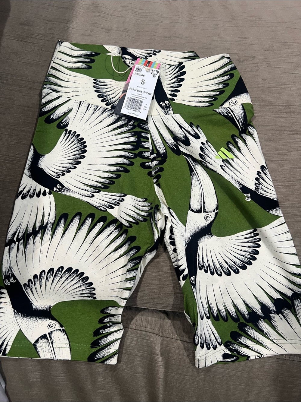 FARM Rio Olive Green Toucan Print Athletic Shorts